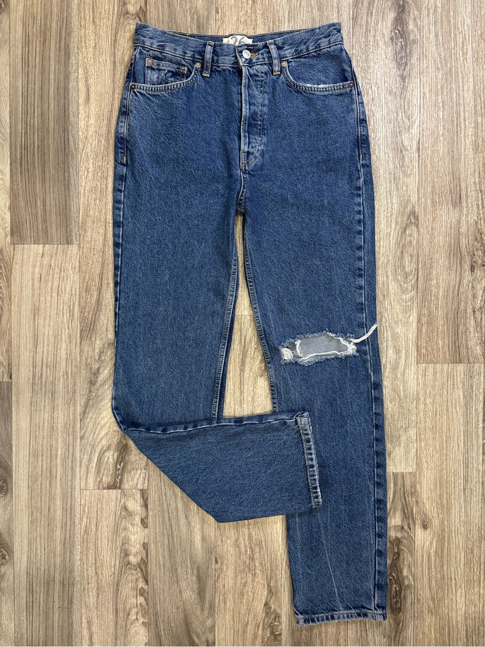 Free People We The Free Lasso Jeans Women’s 26 High Rise Distressed Straight